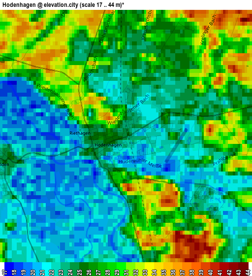 Hodenhagen elevation map