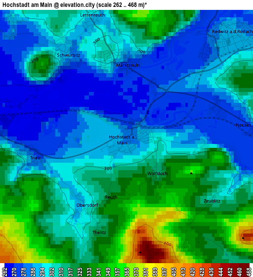 Hochstadt am Main elevation map