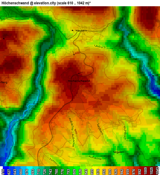 Höchenschwand elevation map