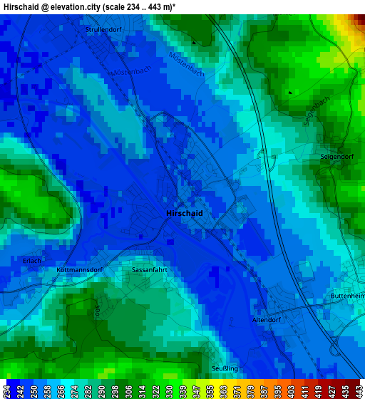 Hirschaid elevation map