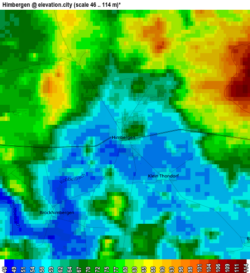 Himbergen elevation map