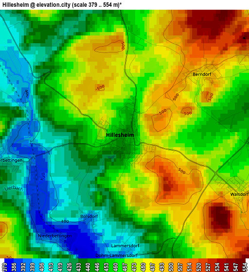 Hillesheim elevation map