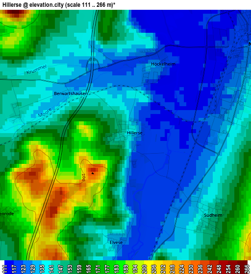 Hillerse elevation map