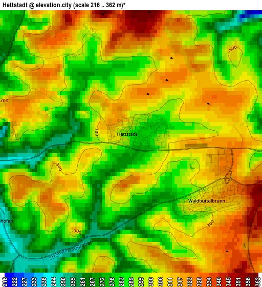 Hettstadt elevation map