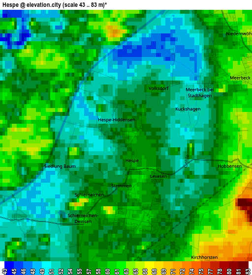 Hespe elevation map