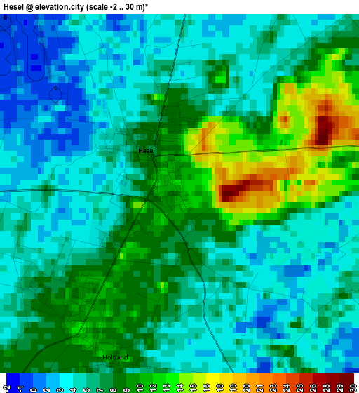 Hesel elevation map