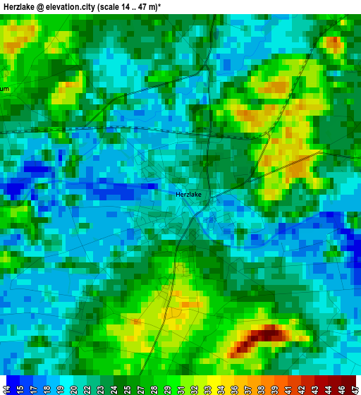 Herzlake elevation map