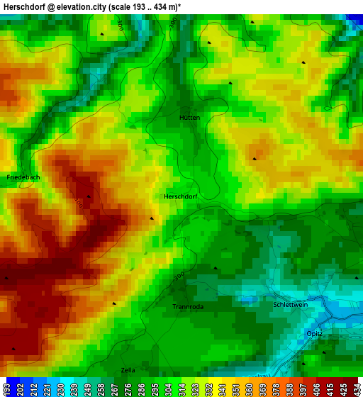 Herschdorf elevation map