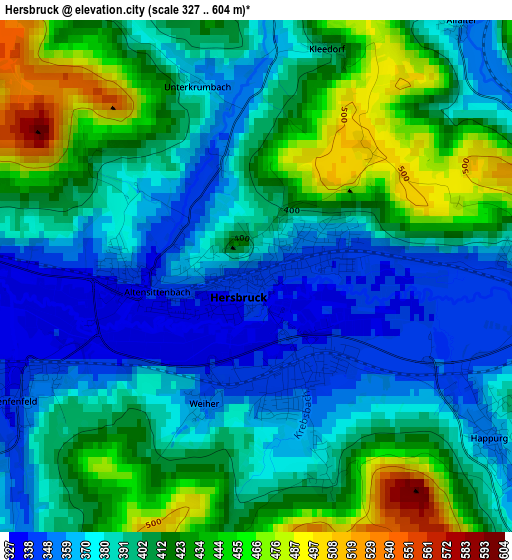 Hersbruck elevation map