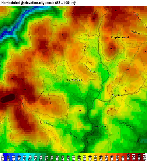 Herrischried elevation map