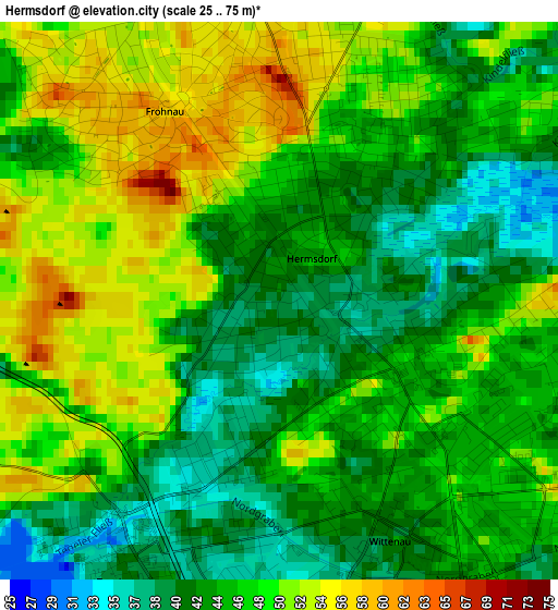 Hermsdorf elevation map