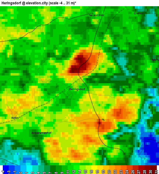 Heringsdorf elevation map