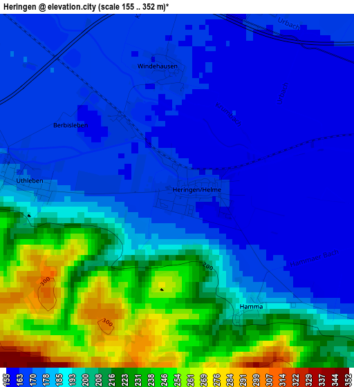 Heringen elevation map