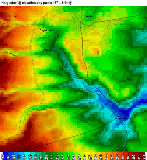 Hergisdorf elevation map