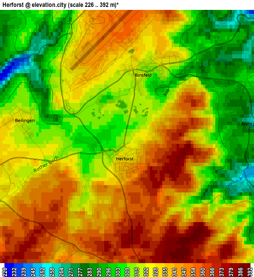 Herforst elevation map