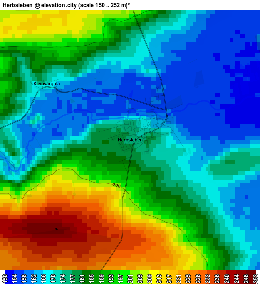 Herbsleben elevation map