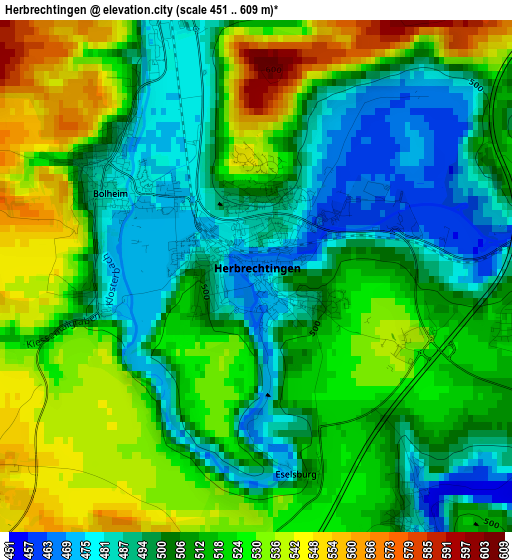 Herbrechtingen elevation map