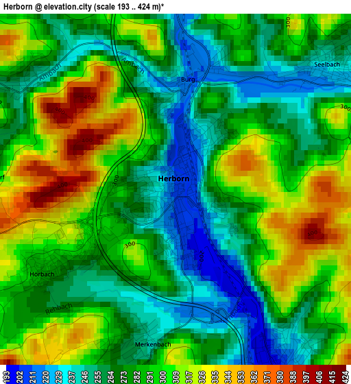 Herborn elevation map