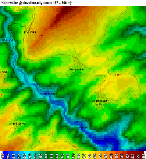 Hennweiler elevation map