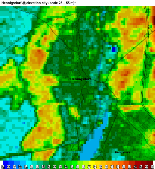 Hennigsdorf elevation map