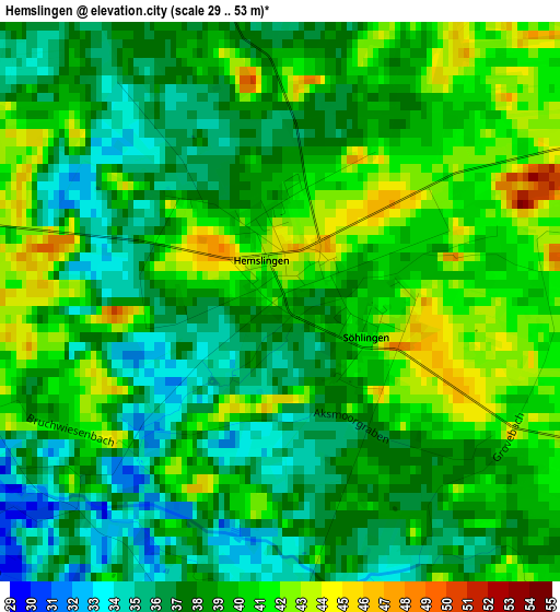 Hemslingen elevation map