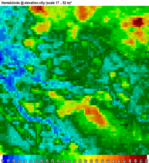 Hemsbünde elevation map