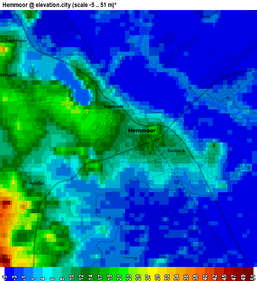 Hemmoor elevation map