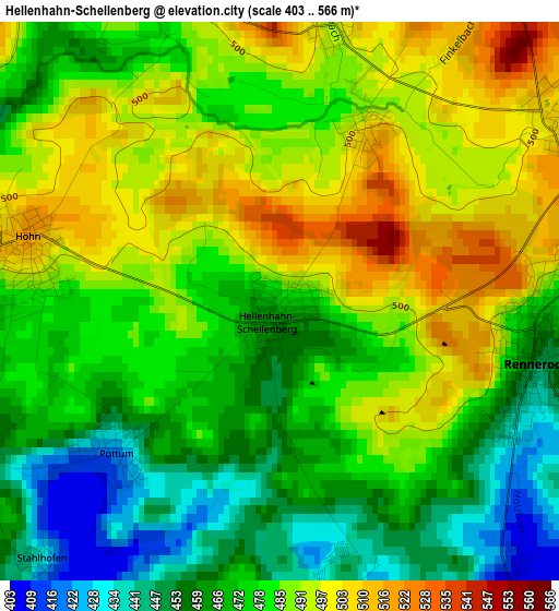 Hellenhahn-Schellenberg elevation map