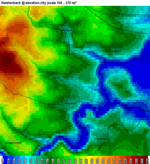 Heistenbach elevation map