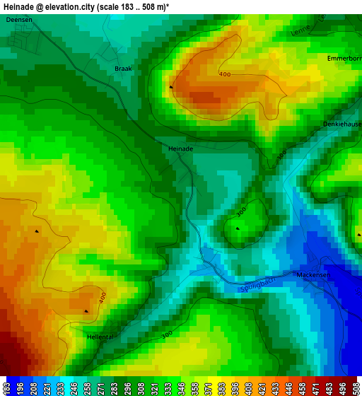 Heinade elevation map