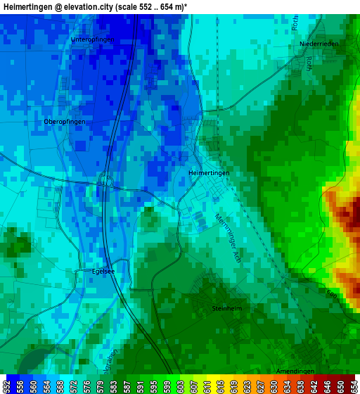 Heimertingen elevation map