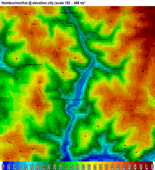 Heimbuchenthal elevation map