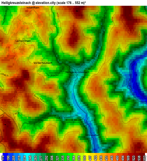 Heiligkreuzsteinach elevation map