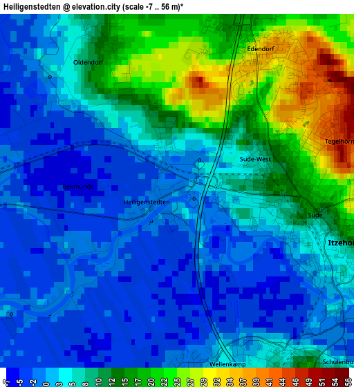 Heiligenstedten elevation map