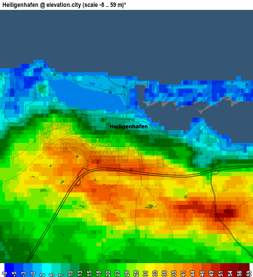 Heiligenhafen elevation map