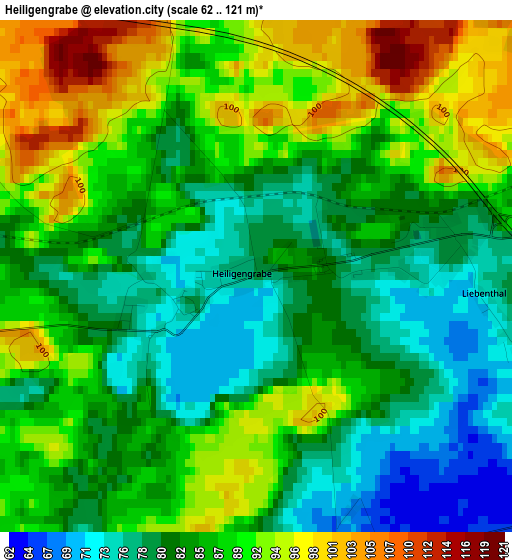 Heiligengrabe elevation map