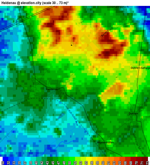 Heidenau elevation map