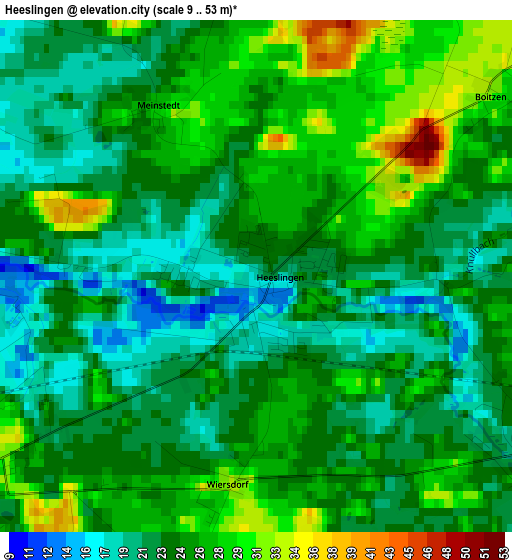 Heeslingen elevation map