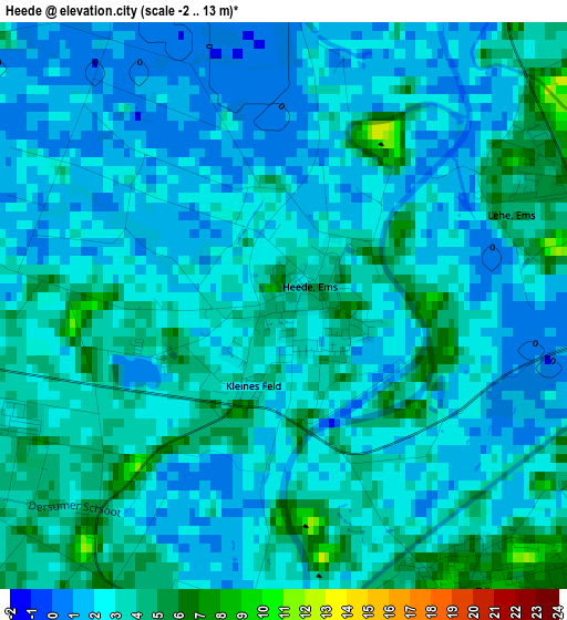 Heede elevation map