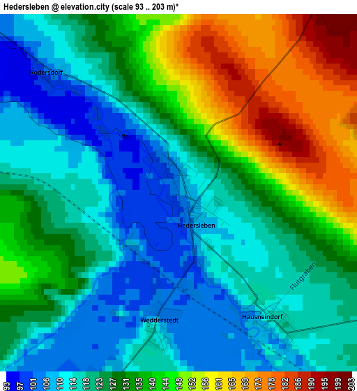 Hedersleben elevation map