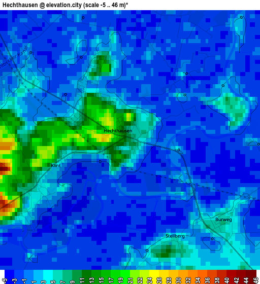 Hechthausen elevation map