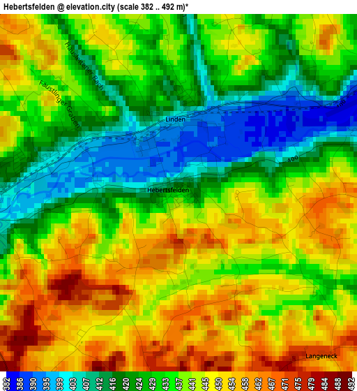 Hebertsfelden elevation map