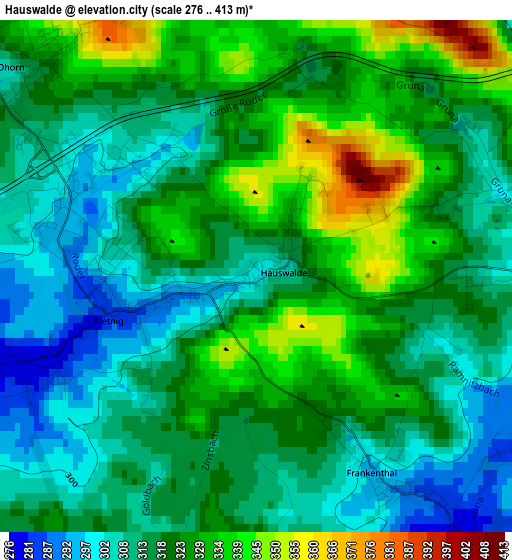 Hauswalde elevation map