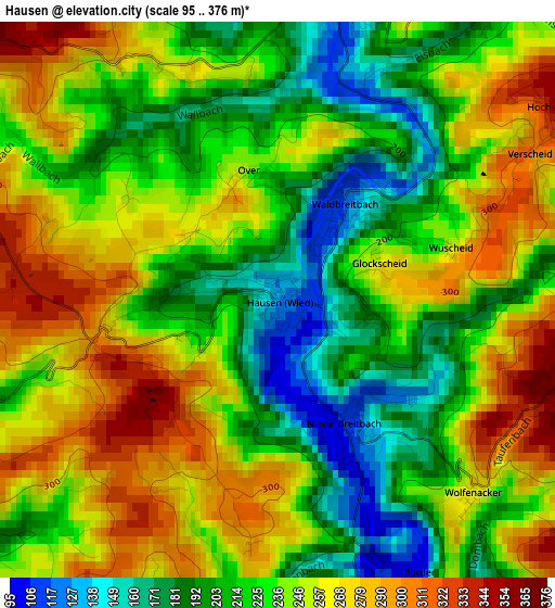 Hausen elevation map