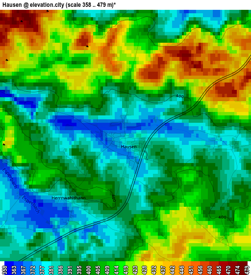 Hausen elevation map