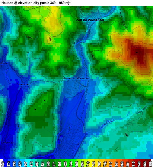 Hausen elevation map