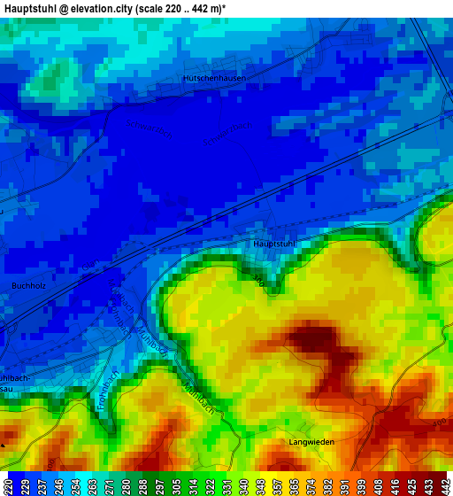 Hauptstuhl elevation map