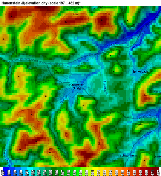 Hauenstein elevation map