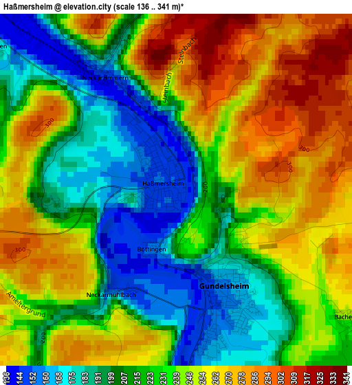 Haßmersheim elevation map