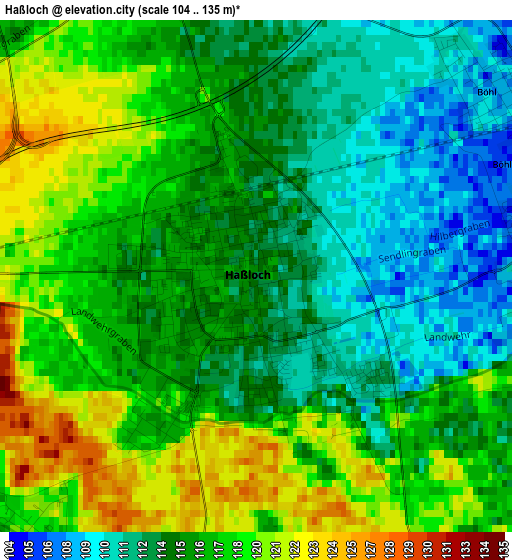 Haßloch elevation map